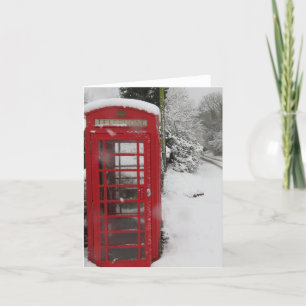 Telephone Box in snow blank Note Card