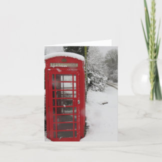 Telephone Box in snow blank Note Card