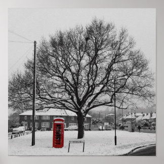 Telephone Box in the Snow Poster