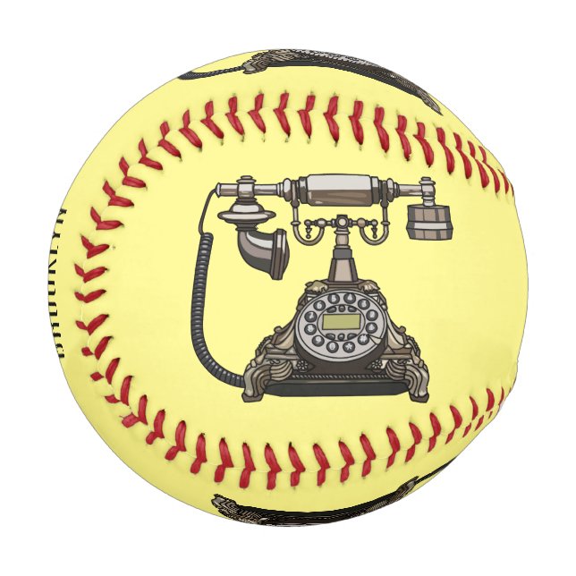 Telephone cartoon illustration baseball (Front Left)