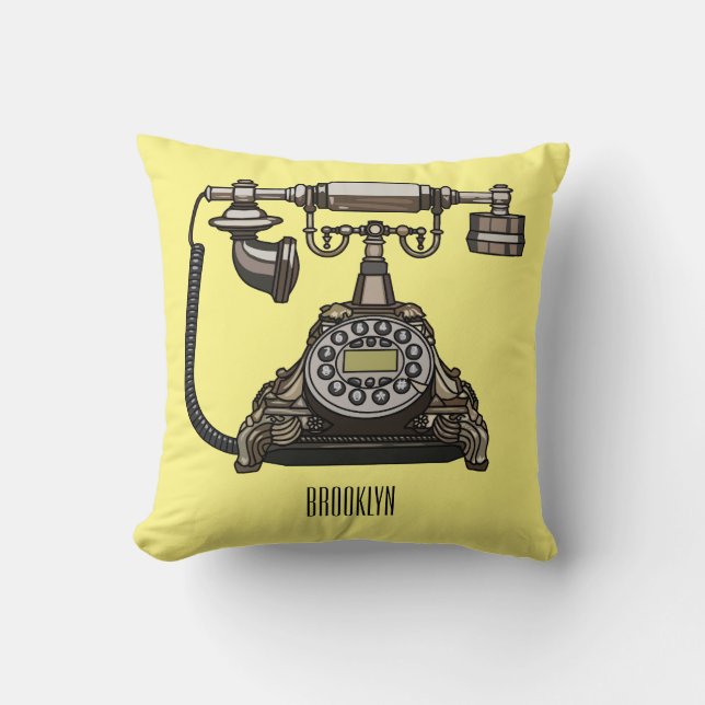 Telephone cartoon illustration cushion (Front)