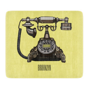 Telephone cartoon illustration cutting board
