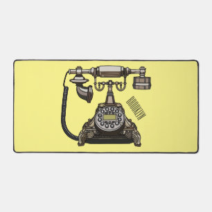Telephone cartoon illustration desk mat
