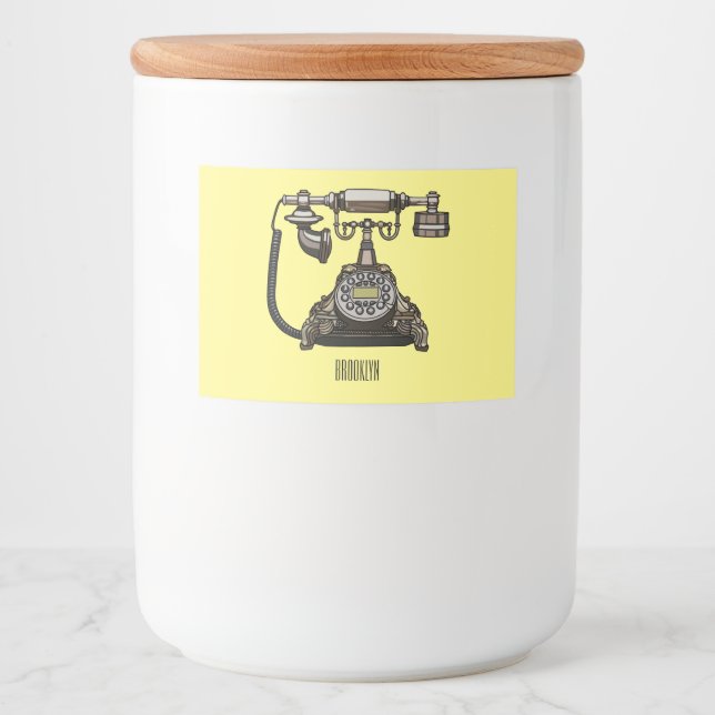 Telephone cartoon illustration food label (Front)