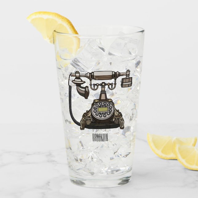 Telephone cartoon illustration glass (Front Ice)