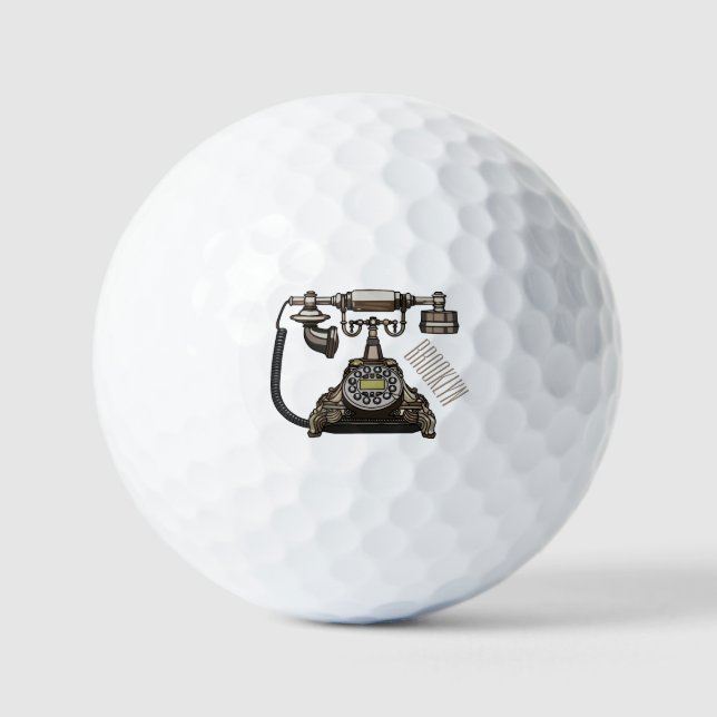 Telephone cartoon illustration golf balls (Front)