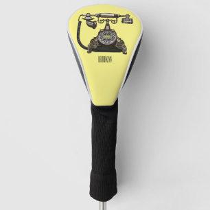 Telephone cartoon illustration golf head cover