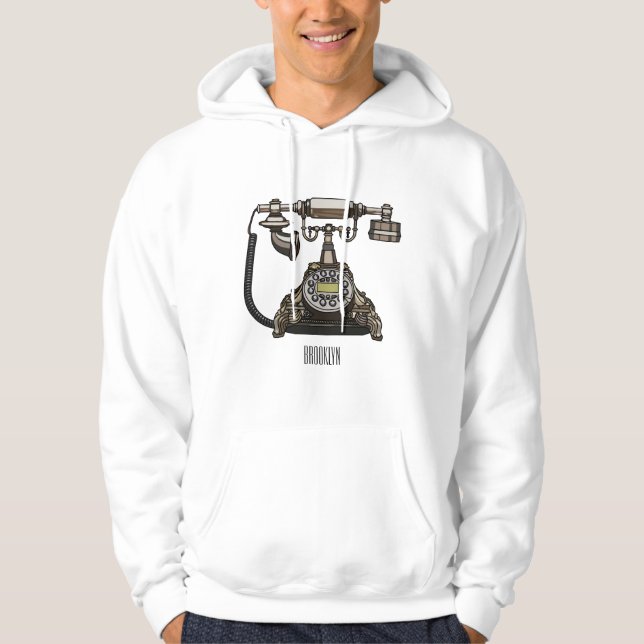 Telephone cartoon illustration hoodie (Front)