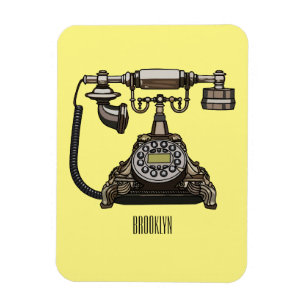 Telephone cartoon illustration magnet