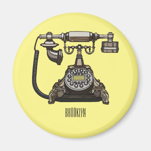 Telephone cartoon illustration magnet