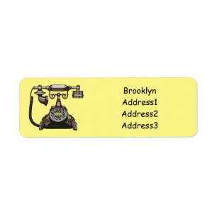 Telephone cartoon illustration return address label