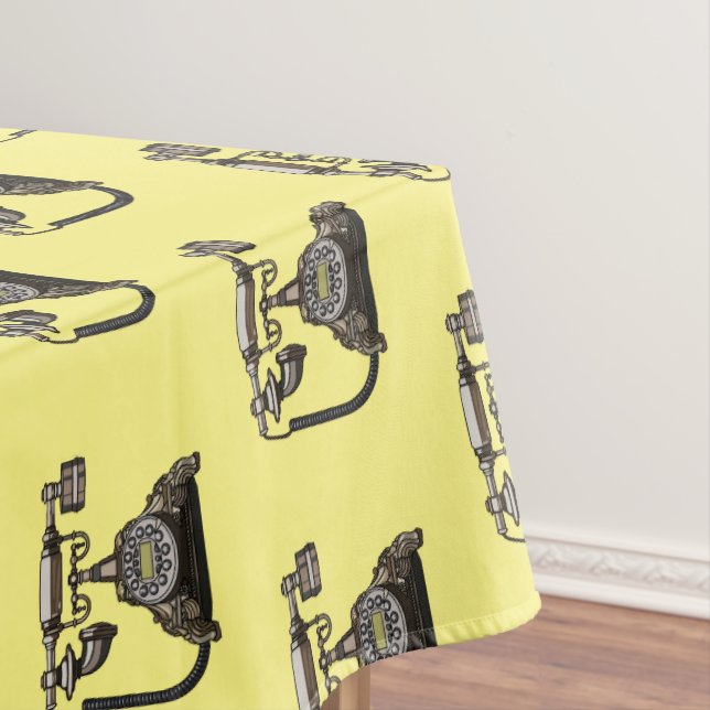Telephone cartoon illustration tablecloth (In Situ)