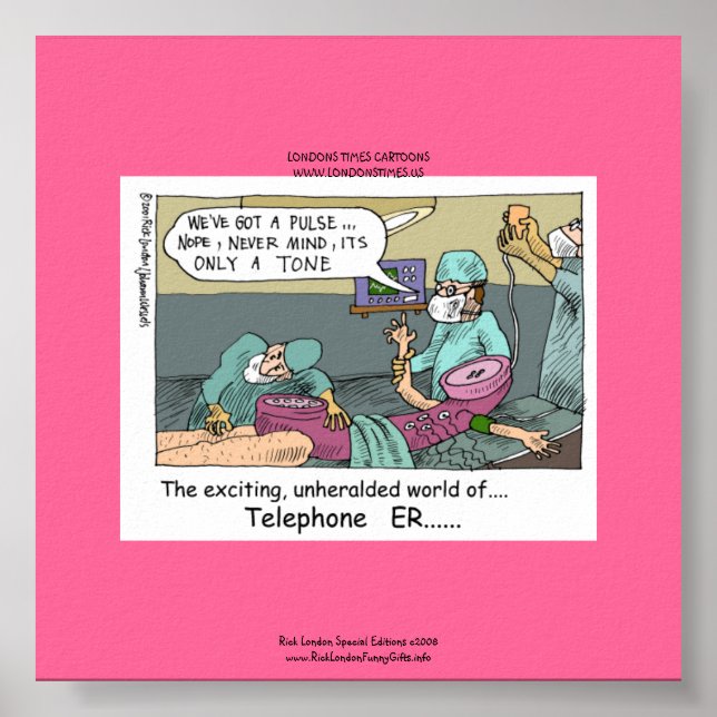 Telephone Code Blue Cartoon Funny Canvas Print (Front)