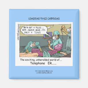 Telephone Code Blue Cartoon Funny Magnet