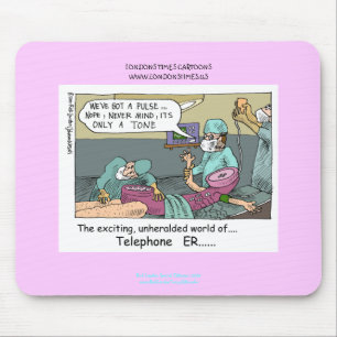 Telephone Code Blue Cartoon Funny Mouse Pad