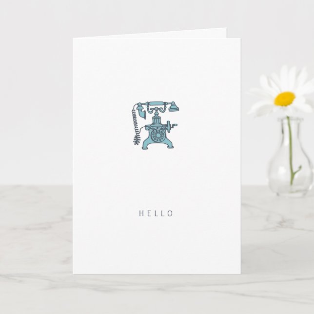 Telephone Hello | Happy Birthday Greeting Card (Small Plant)