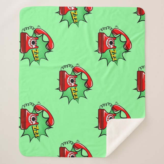 Telephone Pattern: Fashion Fun Sherpa Blanket (Front)