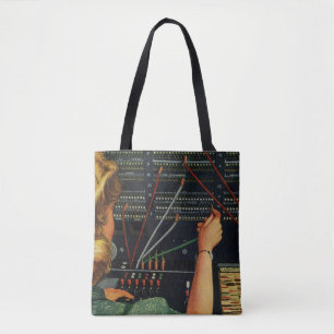 Telephone Switchboard Operator, Vintage Business Tote Bag