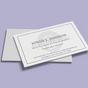 Telesales Agent + Tech Support Minimal Style BW Business Card