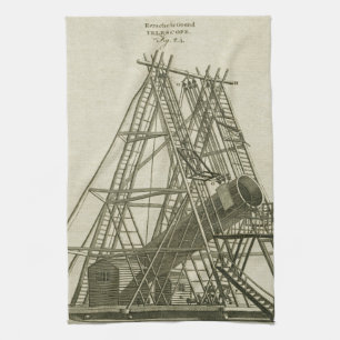Telescope Antique SCIENCE EQUIPMENT 18TH CENTURY Tea Towel