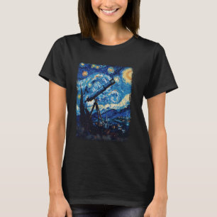 Telescope Astronomy Solar System Starry Night Pain T-Shirt