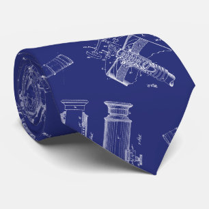 Telescope Blueprints Neck Tie