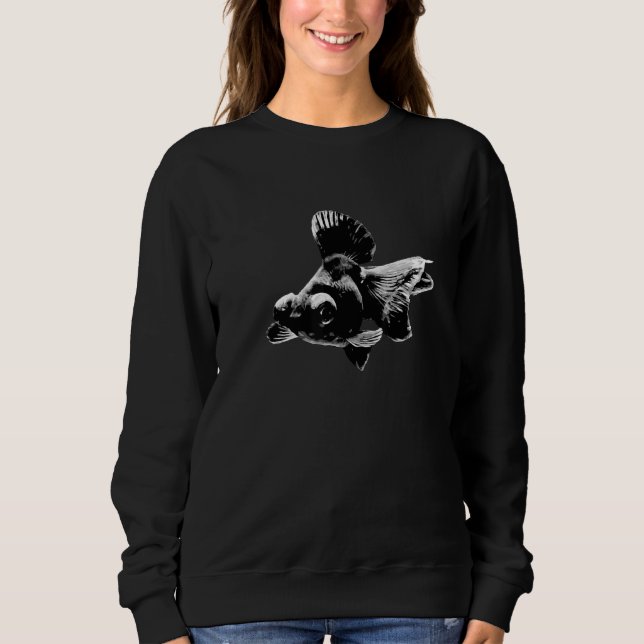 Telescope Butterfly Goldfish Black Moor Fancy Gold Sweatshirt (Front)