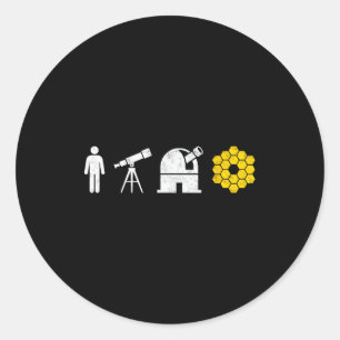 Telescope fan constellations galaxy astronomy classic round sticker