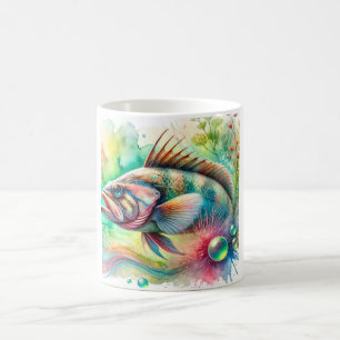 Telescope fish 110924AREF139 - Watercolor Coffee Mug