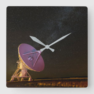 Telescope Milky Way San Agustin New Mexico Square Wall Clock