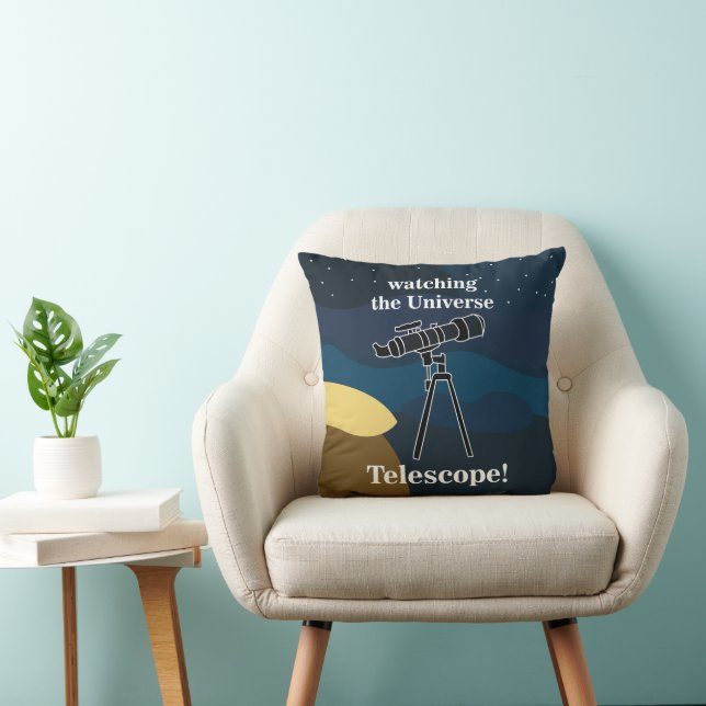 Telescope Night Sky Astronomy Stargazer Cushion (Chair)