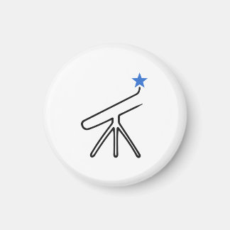 Telescope One Line Art with Blue Star Magnet