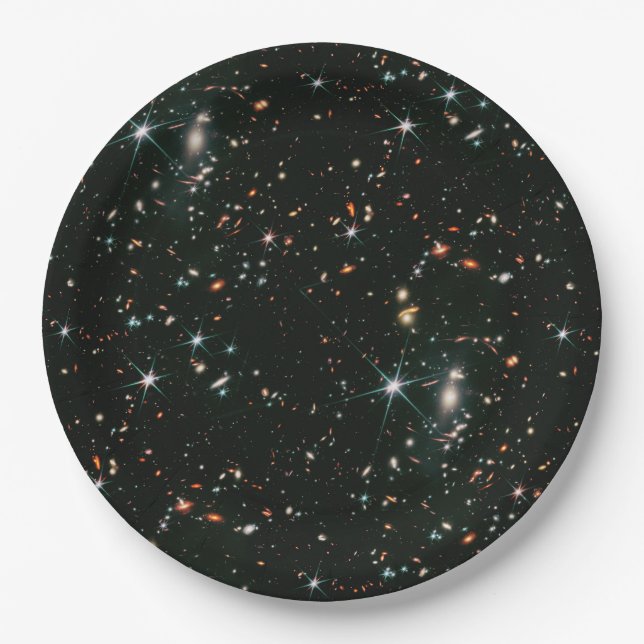 Telescopic Deep Space Galaxies Stars Paper Plate (Front)
