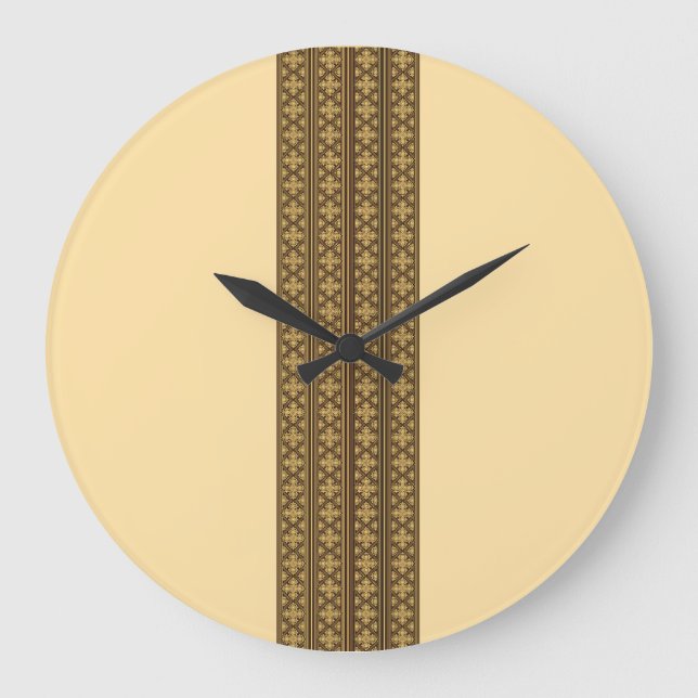 Telet Cross Pendant-Beign on brown Large Clock (Front)