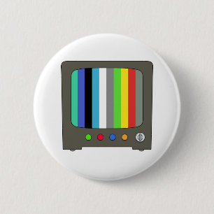 television 6 cm round badge