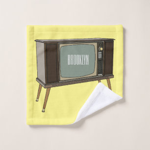 Television cartoon illustration bath towel set