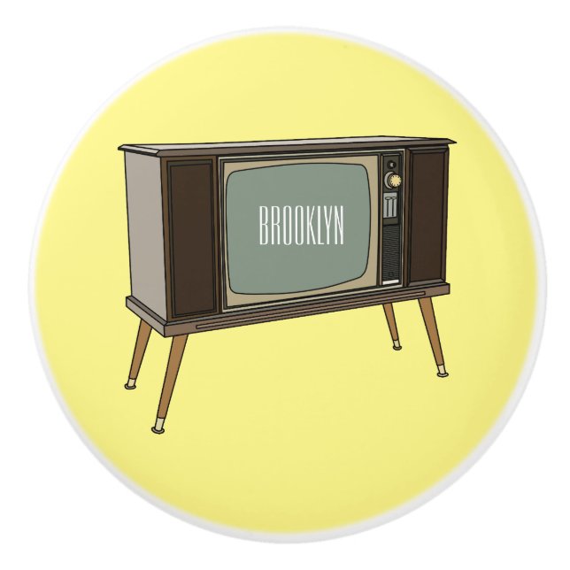 Television cartoon illustration ceramic knob (Front)