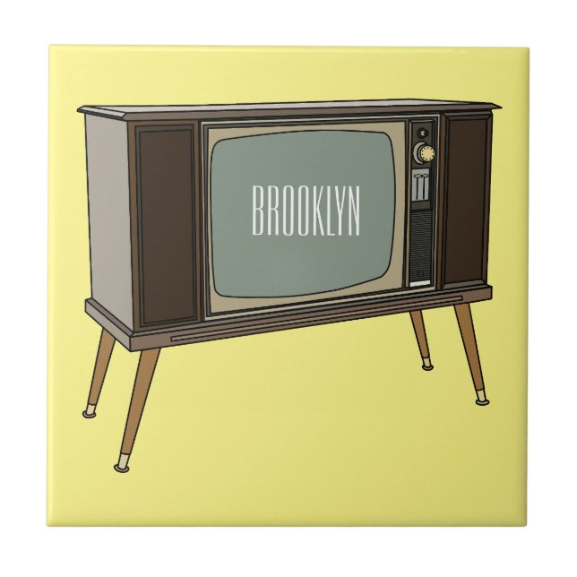 Television cartoon illustration ceramic tile (Front)