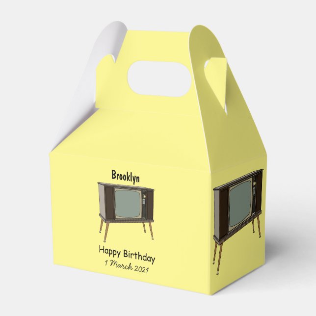 Television cartoon illustration favour box (Front Side)