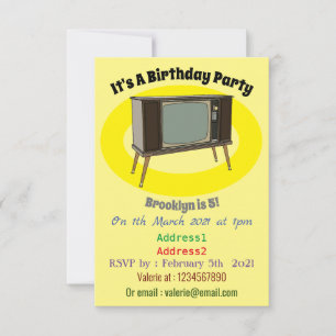 Television cartoon illustration invitation