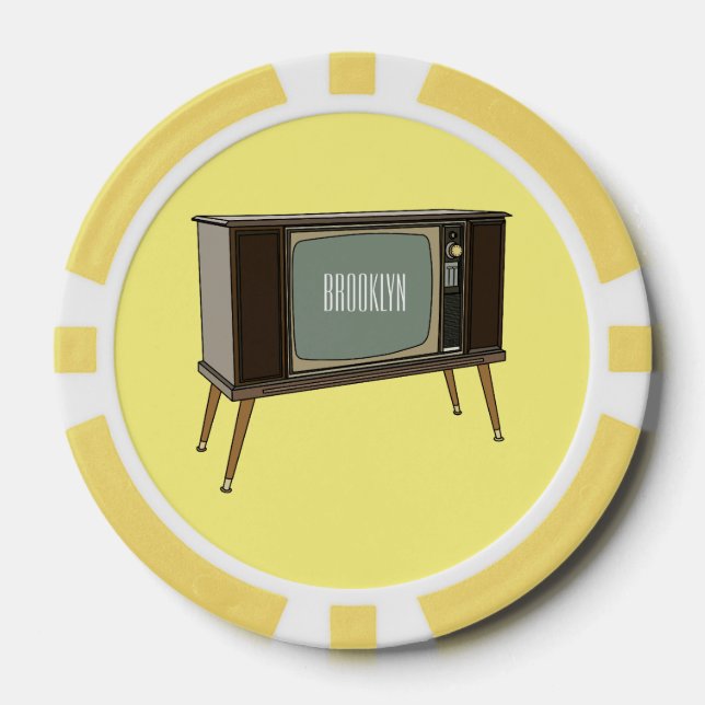 Television cartoon illustration poker chips (Front)