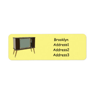 Television cartoon illustration return address label