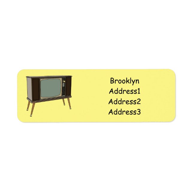 Television cartoon illustration return address label (Front)