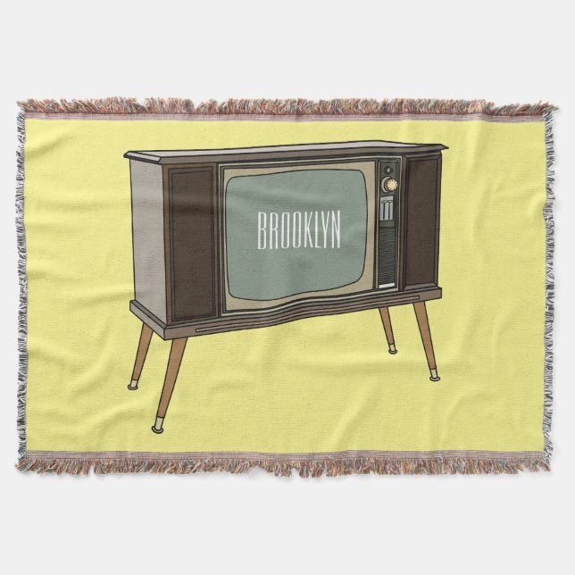 Television cartoon illustration throw blanket (Front)