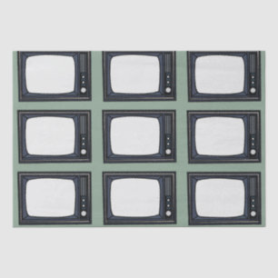Television Old Classic Retro TV Pattern Tissue Paper