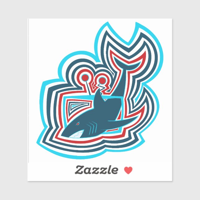 Television Shark Graphic Ripples (Sheet)