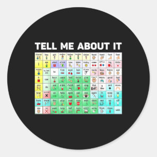 Tell About Speech Language Pathology AAC Sped Classic Round Sticker