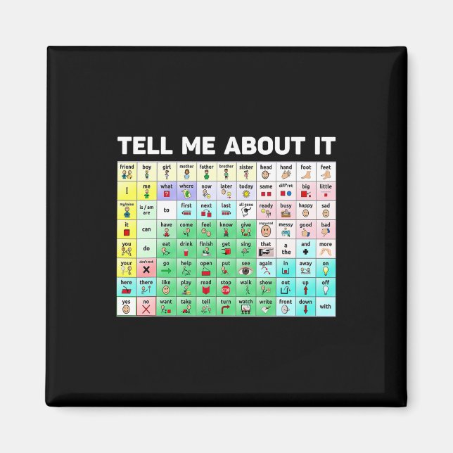 Tell Me About It Speech Language Pathology AAC Spe Magnet (Front)
