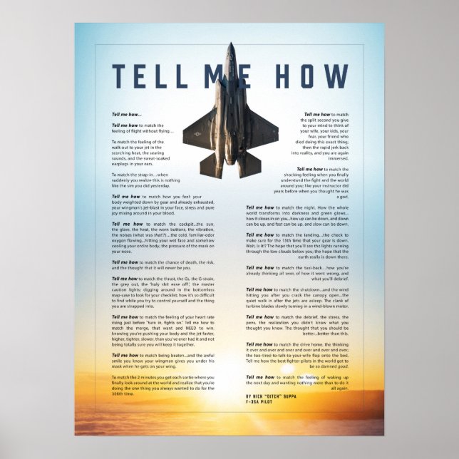 Tell Me How Poster (Front)