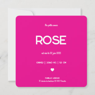 Tell of birth "Pink" Holiday Card